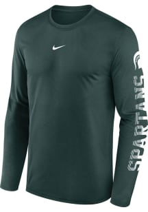 Nike Michigan State Spartans Green Logo Sleeve Hit Long Sleeve T-Shirt