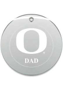 Oregon Ducks Dad Round Ornament - White