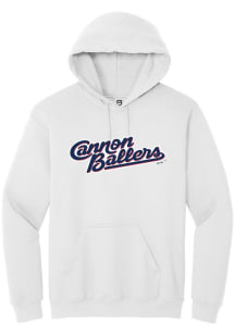 Summit Sportswear Kannapolis Cannon Ballers Mens White Alt Logo Wordmark Long Sleeve Hoodie