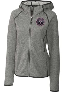 Cutter and Buck Inter Miami CF Womens Grey Mainsail Long Sleeve Full Zip Jacket