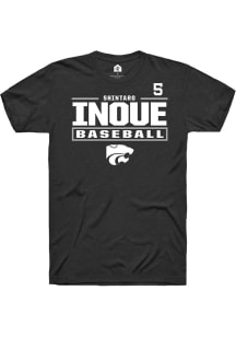 Shintaro Inoue  K-State Wildcats Black Rally NIL Stacked Box Short Sleeve T Shirt