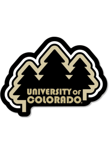 Colorado Buffaloes 3.5" UofC w/Trees Rugged Stickers - Black