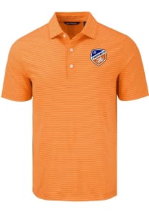 Cutter and Buck FC Cincinnati Mens Orange Forge Eco Fine Line Short Sleeve Polo