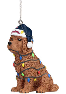 Cleveland Guardians Dog With Lights Ornament - Navy Blue