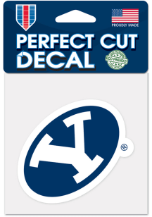 BYU Cougars 4x4 Logo Graphic Auto Decal - Navy Blue