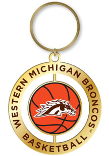 Western Michigan Broncos Basketball Spinner Keychain - Brown