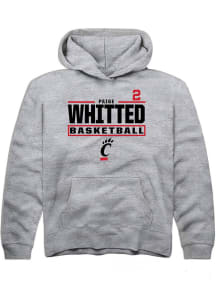 Paige Whitted Rally Cincinnati Bearcats Youth NIL Stacked Box Long Sleeve Player Hoodie Grey