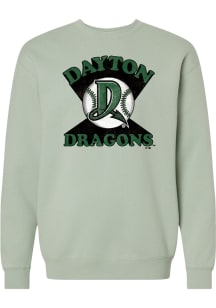 Summit Sportswear Dayton Dragons Womens Green Heavyweight Crew Sweatshirt