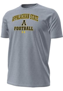 Under Armour Appalachian State Mountaineers Grey Football Football Performance Short Sleeve T Shir..