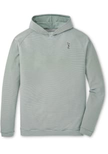 Peter Millar Michigan State Spartans Mens Green Sugar Stripe Long Sleeve Hoodie