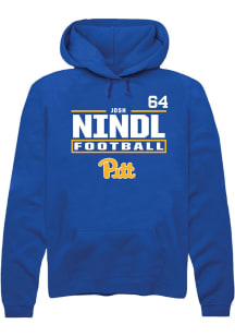 Josh Nindl Pitt Panthers Mens Blue Football NIL Stacked Box Player Hood