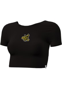 Champion Iowa Hawkeyes Womens Black Twist Back Short Sleeve T-Shirt