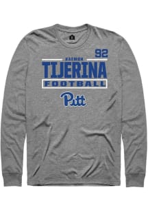 Kaemon Tijerina Pitt Panthers Graphite Football NIL Stacked Box Long Sleeve Player T Shirt