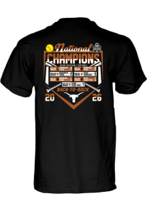 Blue 84 Texas Longhorns Black 2026 Women's College World Series Champions Bracket Short Sleeve T S..