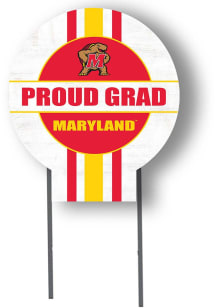Maryland Terrapins KH Sports Fan 20x20 Circle Yard Sign with Stakes Proud Grad Yard Sign - White