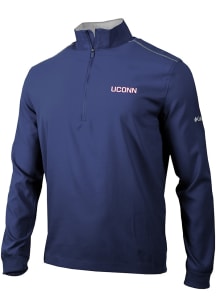 Columbia UConn Huskies Mens Navy Blue Heat Seal Bogey's Paradise Long Sleeve Qtr Zip Pullover
