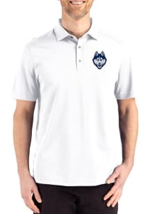 Cutter and Buck UConn Huskies Mens White Advantage Refresh Short Sleeve Polo