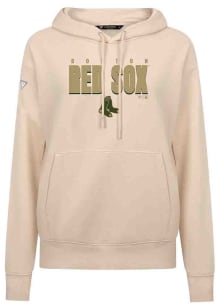 Levelwear Boston Red Sox Womens Tan Adorn Protect Hooded Sweatshirt