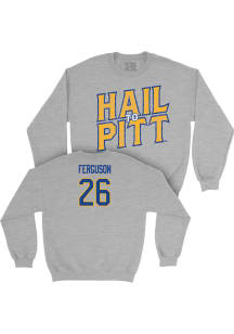 Damon Ferguson  Campus Ink Pitt Panthers Youth Grey NIL H2P Long Sleeve Crew Sweatshirt