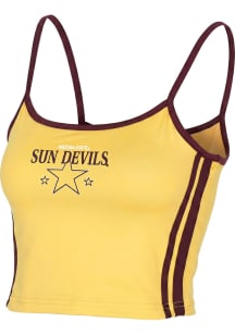 Arizona State Sun Devils Womens Gold Striped Cami Tank Top