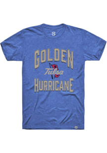 Summit Sportswear Tulsa Golden Hurricane Royal Blue Triblend Short Sleeve Fashion T Shirt