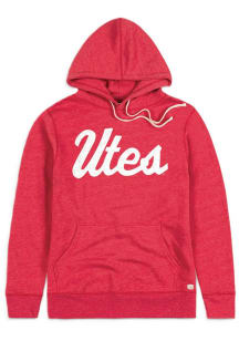 Homefield Utah Utes Mens Red Script Utes Fashion Hood