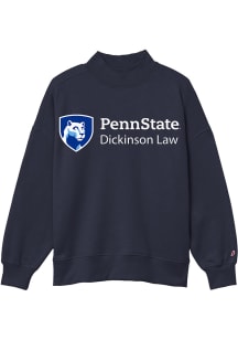 League Penn State Nittany Lions Womens Navy Blue Diana Law Mock Neck Crew Sweatshirt