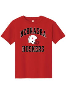 Summit Sportswear Nebraska Cornhuskers Youth Red Football Helmet Short Sleeve T-Shirt