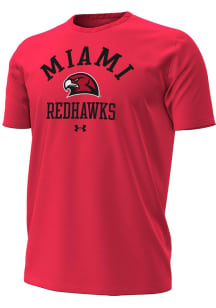 Under Armour Miami RedHawks Red Arched Mascot Performance Short Sleeve T Shirt