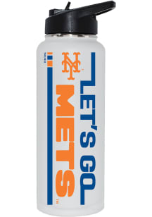 New York Mets Let's Go Team  34oz Quencher Stainless Steel Bottle - White