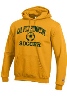 Champion Cal Poly Humboldt Lumberjacks Mens Gold Soccer Powerblend Long Sleeve Hoodie
