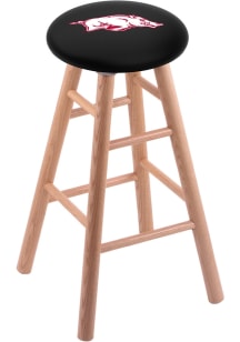 Arkansas Razorbacks Round Cushion Oak Pub Stool - Brown
