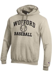 Champion Wofford Terriers Mens Oatmeal Powerblend Long Sleeve Hoodie