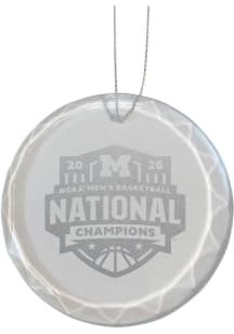 The Memory Company Michigan Wolverines White MBB National Champs 2026 Etched Souvenir Ornament