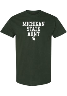 Michigan State Spartans Womens Green Basic Block Aunt Short Sleeve T-Shirt
