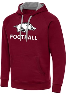Antigua Arkansas Razorbacks Mens Red Football Victory Long Sleeve Hoodie