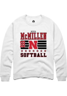 Nessa McMillen Nebraska Cornhuskers Mens White NIL Striped Player Crew