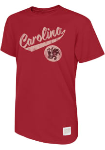 Original Retro Brand South Carolina Gamecocks Red Vintage Script Short Sleeve Fashion T Shirt