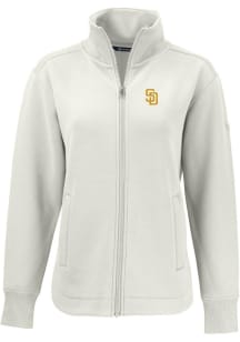 Cutter and Buck San Diego Padres Womens White Roam Light Weight Jacket