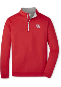 Peter Millar Houston Cougars Mens Red Perth Long Sleeve Qtr Zip Pullover