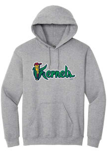Summit Sportswear Cedar Rapids Kernels Mens Grey Alt Logo Wordmark Long Sleeve Hoodie