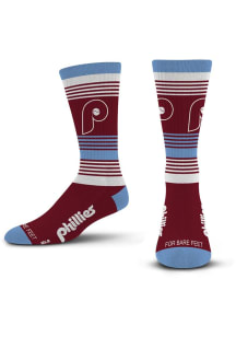 Philadelphia Phillies Ombre Stripe Mens Crew Socks