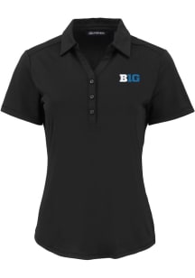 Cutter and Buck Big Ten Womens Black Forge Eco Polo Short Sleeve Polo Shirt