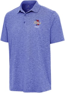 Antigua Tulsa Golden Hurricane Mens Royal Blue Dad Par 3 Short Sleeve Polo