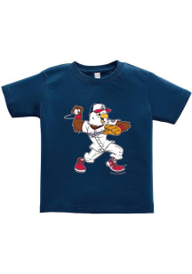Screech  Soft As A Grape Washington Nationals Boys Navy Blue Mascot Pitching Short Sleeve T-Shirt