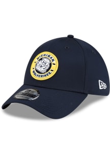 New Era Michigan Wolverines Mens Navy Blue TPU Front Featherweight Poly 39THIRTY Flex Hat