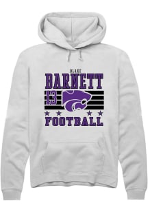 Blake Barnett K-State Wildcats Mens White Football NIL Striped Player Hood
