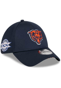 New Era Chicago Bears Mens Navy Blue DL Patch Stripe 39THIRTY Flex Hat