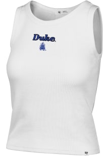 47 Duke Blue Devils Womens White Straight Cut Tank Top