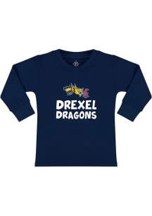 Drexel Dragons Toddler Navy Blue Playful Design Long Sleeve T-Shirt